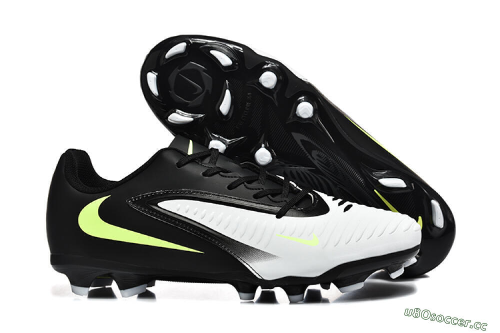 Men's Nike Phantom 6 Elite Low FG Firm Ground Low-Tops Football Boots - White/Black/Yellow 2