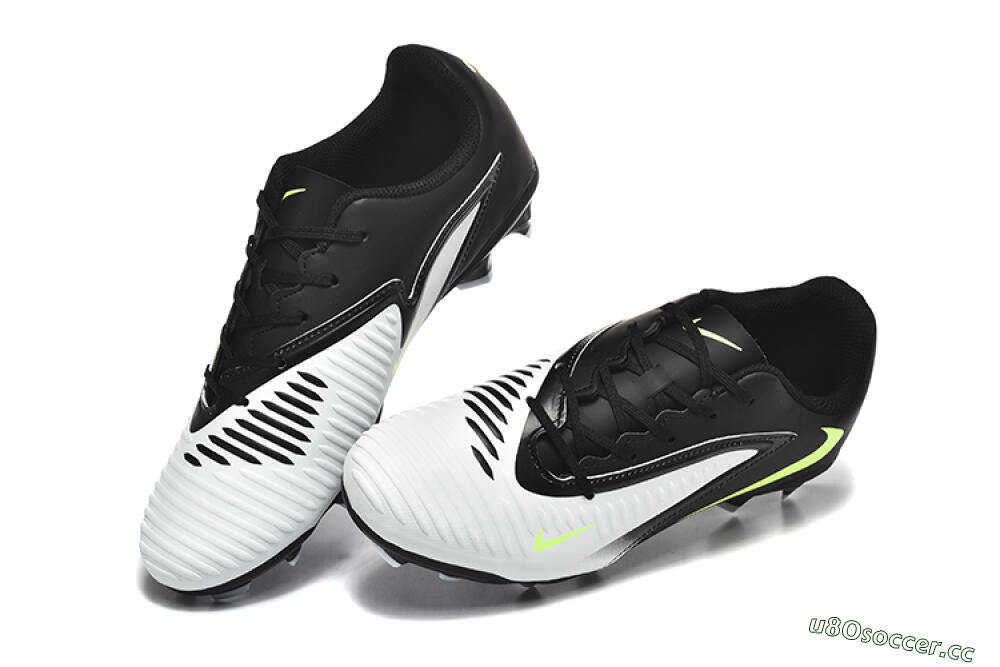 Men's Nike Phantom 6 Elite Low FG Firm Ground Low-Tops Football Boots - White/Black/Yellow 6