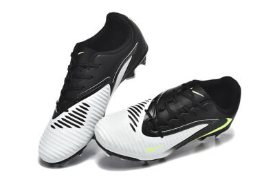 Men's Nike Phantom 6 Elite Low FG Firm Ground Low-Tops Football Boots - White/Black/Yellow