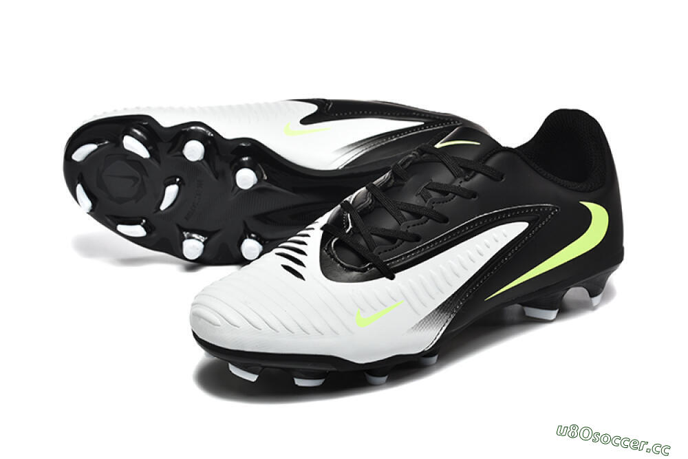Men's Nike Phantom 6 Elite Low FG Firm Ground Low-Tops Football Boots - White/Black/Yellow 3