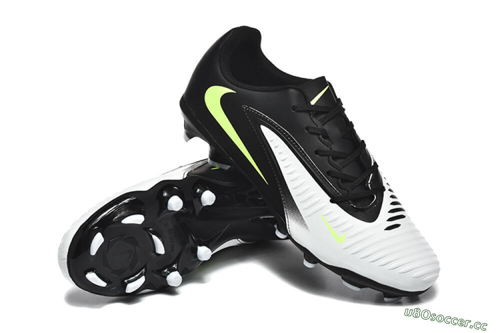 Men's Nike Phantom 6 Elite Low FG Firm Ground Low-Tops Football Boots - White/Black/Yellow 4