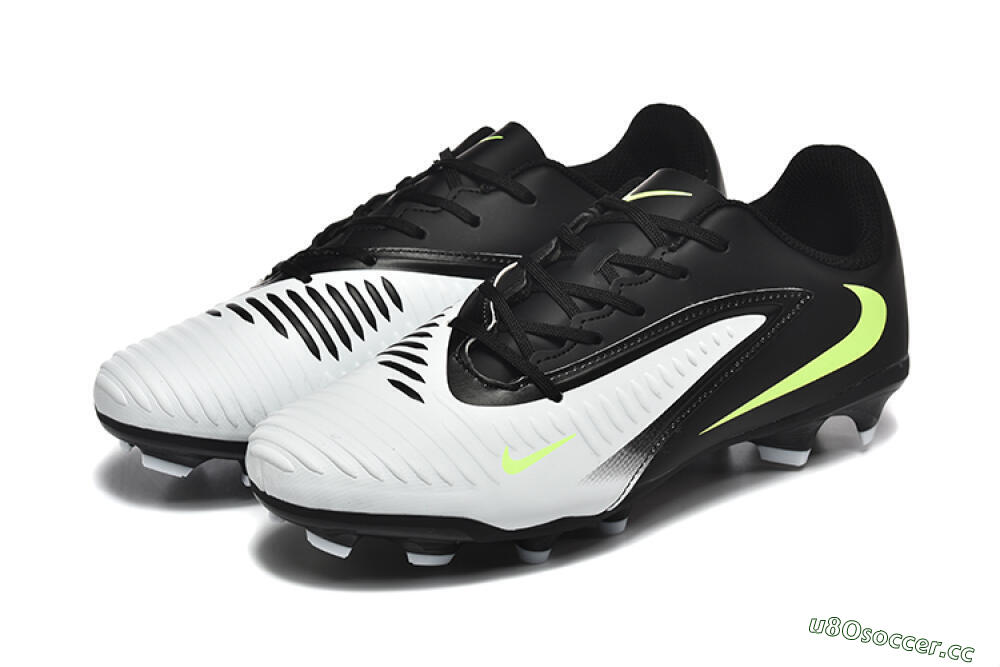 Men's Nike Phantom 6 Elite Low FG Firm Ground Low-Tops Football Boots - White/Black/Yellow 5