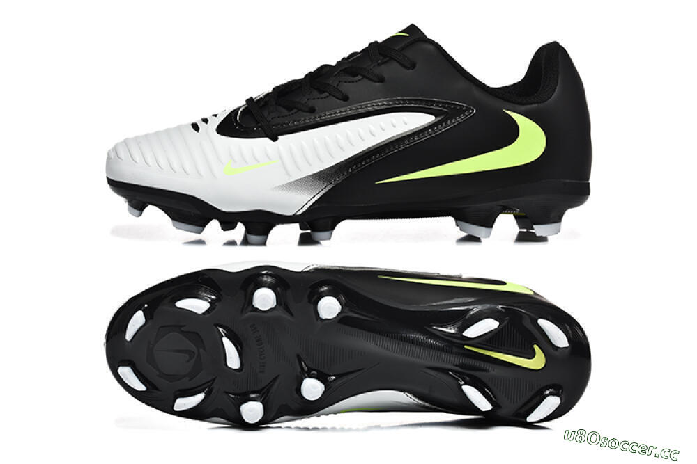 Men's Nike Phantom 6 Elite Low FG Firm Ground Low-Tops Football Boots - White/Black/Yellow 1