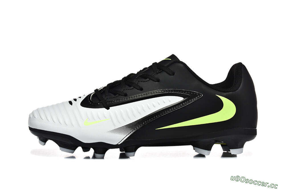 Men's Nike Phantom 6 Elite Low FG Firm Ground Low-Tops Football Boots - White/Black/Yellow 0