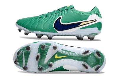 Men's Nike Tiempo Legend 10 Elite FG Firm Ground Low-Tops Football Boots - Green/Blue/Yellow