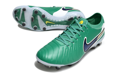 Men's Nike Tiempo Legend 10 Elite FG Firm Ground Low-Tops Football Boots - Green/Blue/Yellow