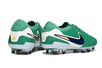 Men's Nike Tiempo Legend 10 Elite FG Firm Ground Low-Tops Football Boots - Green/Blue/Yellow
