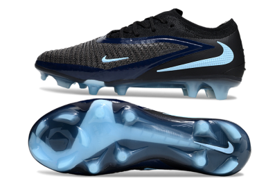Unisex Nike Phantom 6 Elite Low FG Firm Ground Low-Tops Football Boots - Black/Blue/Jade