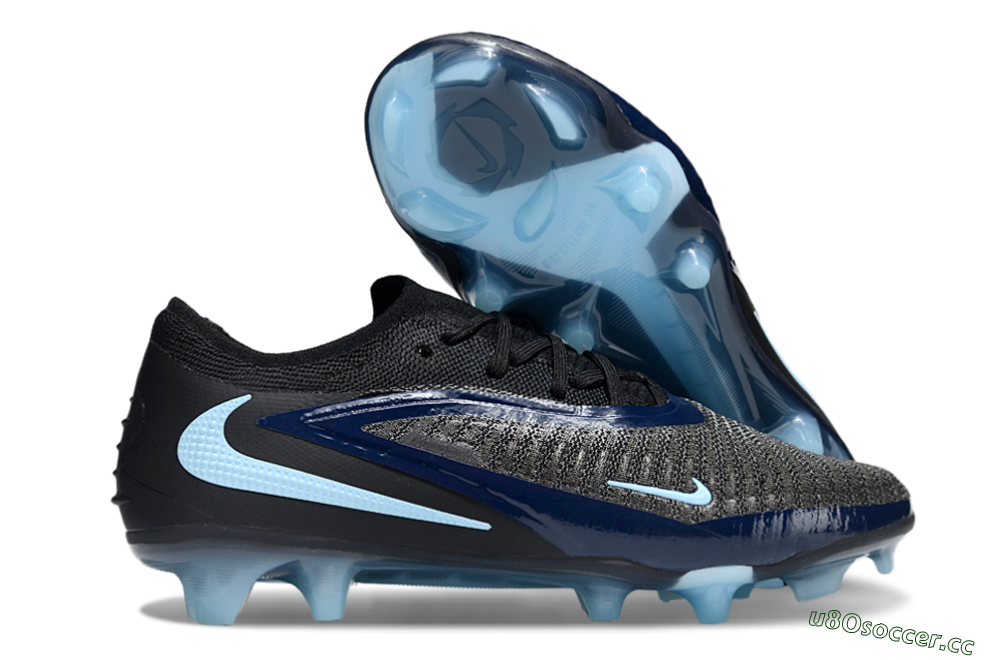 Unisex Nike Phantom 6 Elite Low FG Firm Ground Low-Tops Football Boots - Black/Blue/Jade 2