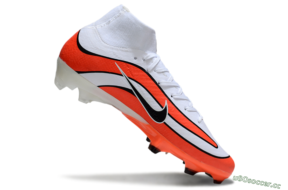 Men's Nike Air Zoom Mercurial Superfly 10 Elite R9 1998 FG Firm Ground High-Tops Football Boots - White/Red/Black 4