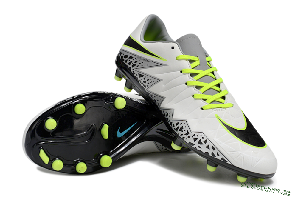 Men's Nike Hypervenom Phantom II RGN FG Firm Ground Low-Tops Football Boots - White/Grey/Black/Yellow 3