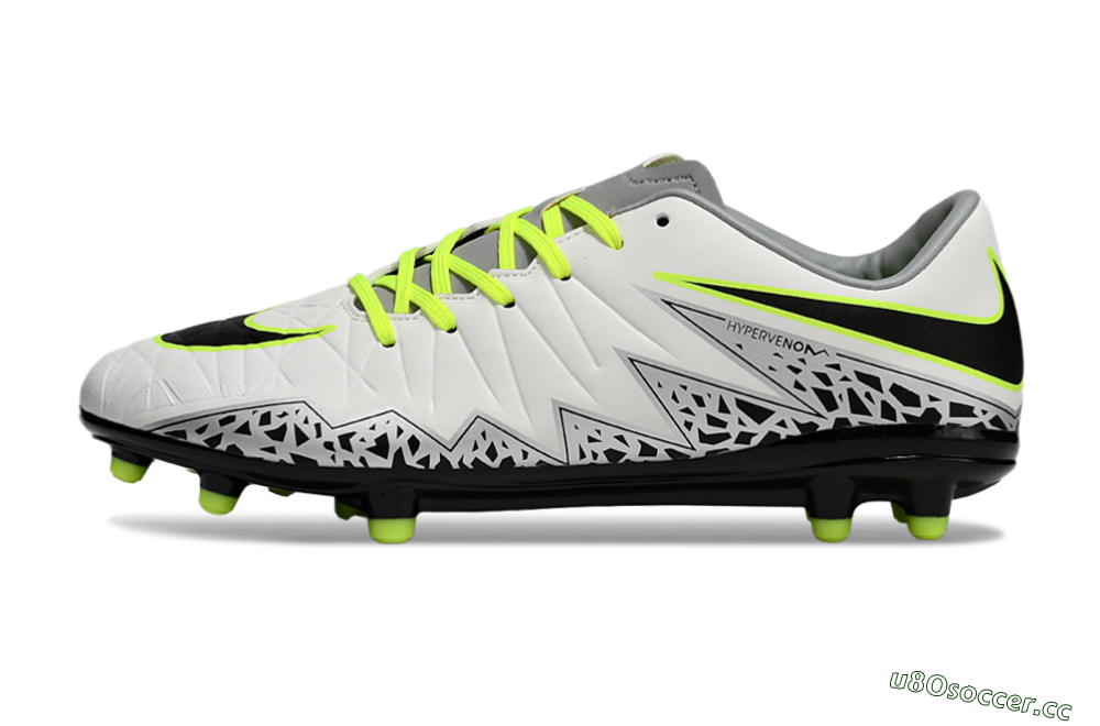 Men's Nike Hypervenom Phantom II RGN FG Firm Ground Low-Tops Football Boots - White/Grey/Black/Yellow 0