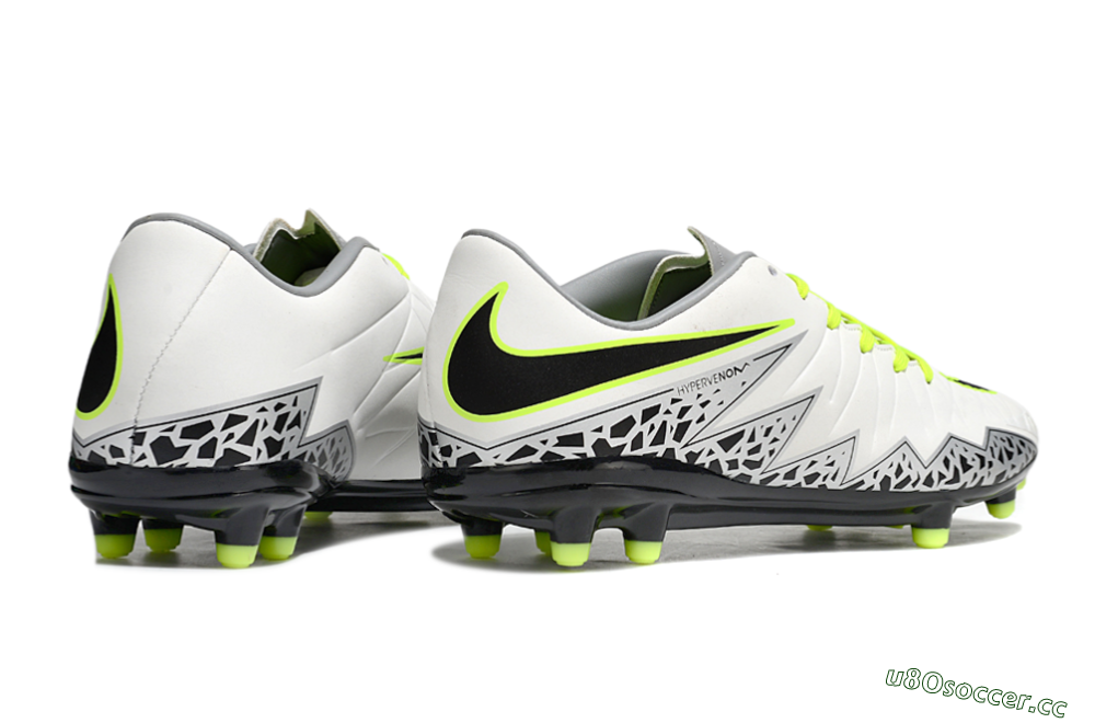 Men's Nike Hypervenom Phantom II RGN FG Firm Ground Low-Tops Football Boots - White/Grey/Black/Yellow 6