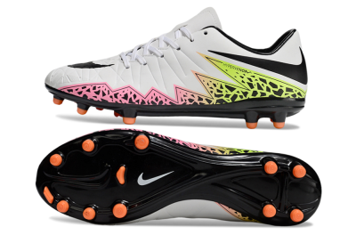 Men's Nike Hypervenom Phantom II RGN FG Firm Ground Low-Tops Football Boots - White/Pink/Yellow/Black