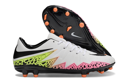 Men's Nike Hypervenom Phantom II RGN FG Firm Ground Low-Tops Football Boots - White/Pink/Yellow/Black