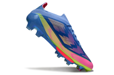 Unisex Adidas F50+ Lightstrike Pro FG Firm Ground Low-Tops Football Boots - Blue/Pink/Yellow