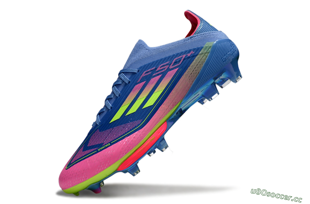 Unisex Adidas F50+ Lightstrike Pro FG Firm Ground Low-Tops Football Boots - Blue/Pink/Yellow 6