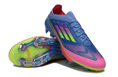 Unisex Adidas F50+ Lightstrike Pro FG Firm Ground Low-Tops Football Boots - Blue/Pink/Yellow