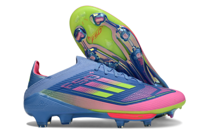 Unisex Adidas F50+ Lightstrike Pro FG Firm Ground Low-Tops Football Boots - Blue/Pink/Yellow