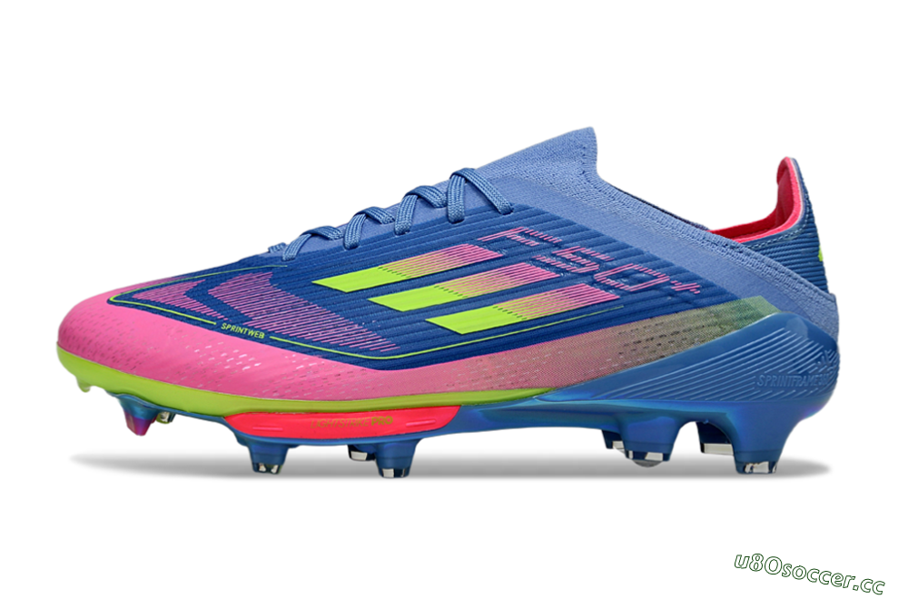 Unisex Adidas F50+ Lightstrike Pro FG Firm Ground Low-Tops Football Boots - Blue/Pink/Yellow 0