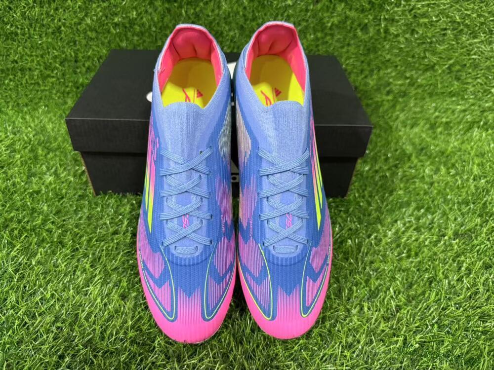 Unisex Adidas F50+ Lightstrike Pro FG Firm Ground Low-Tops Football Boots - Blue/Pink/Yellow