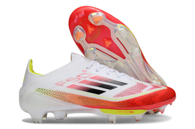 Unisex Adidas F50+ Lightstrike Pro FG Firm Ground Low-Tops Football Boots - White/Red/Black