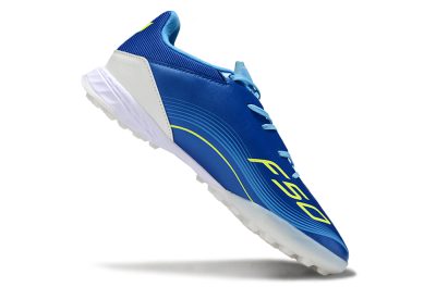 Men's Messi x Adidas F50 Pro TF Artificial Turf Low-Tops Football Shoes - Blue/Yellow/White
