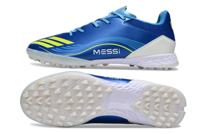 Men's Messi x Adidas F50 Pro TF Artificial Turf Low-Tops Football Shoes - Blue/Yellow/White