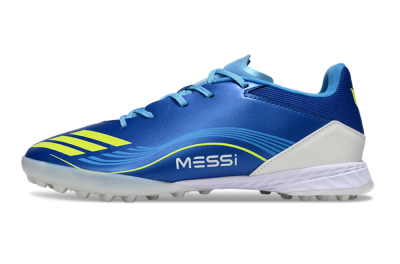 Men's Messi x Adidas F50 Pro TF Artificial Turf Low-Tops Football Shoes - Blue/Yellow/White
