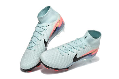 Men's Nike Air Zoom Mercurial Superfly 10 Elite FG Firm Ground High-Tops Football Boots - Jade/Black/Pink