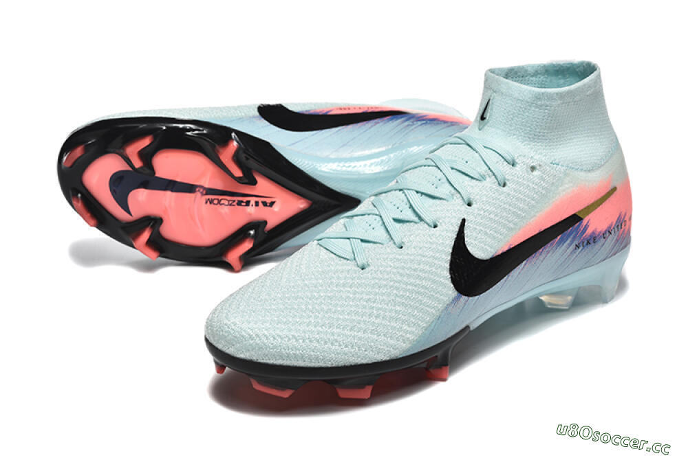 Men's Nike Air Zoom Mercurial Superfly 10 Elite FG Firm Ground High-Tops Football Boots - Jade/Black/Pink 3