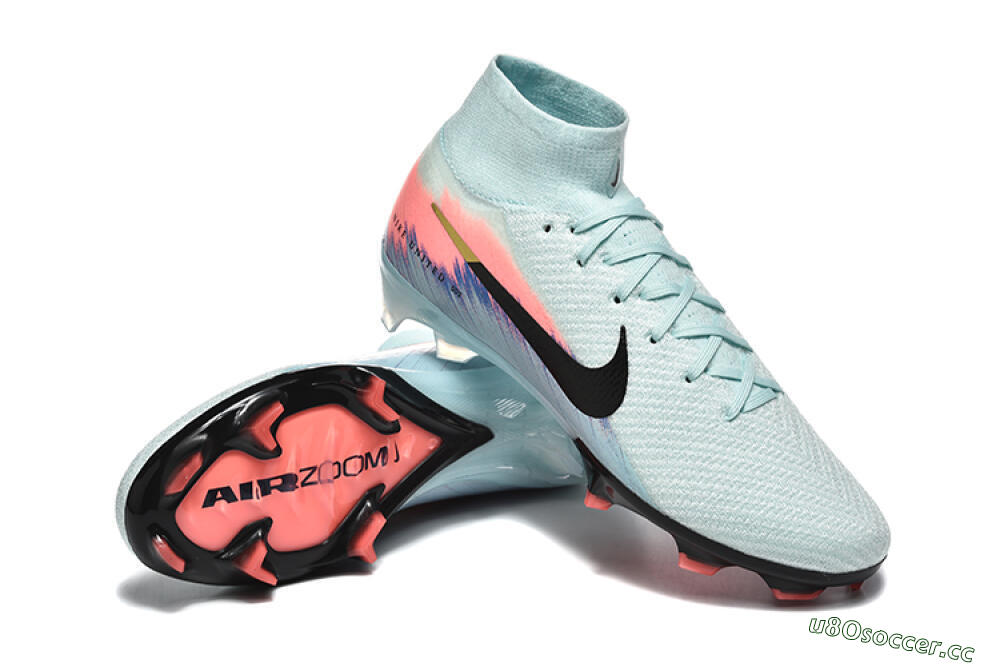 Men's Nike Air Zoom Mercurial Superfly 10 Elite FG Firm Ground High-Tops Football Boots - Jade/Black/Pink 4