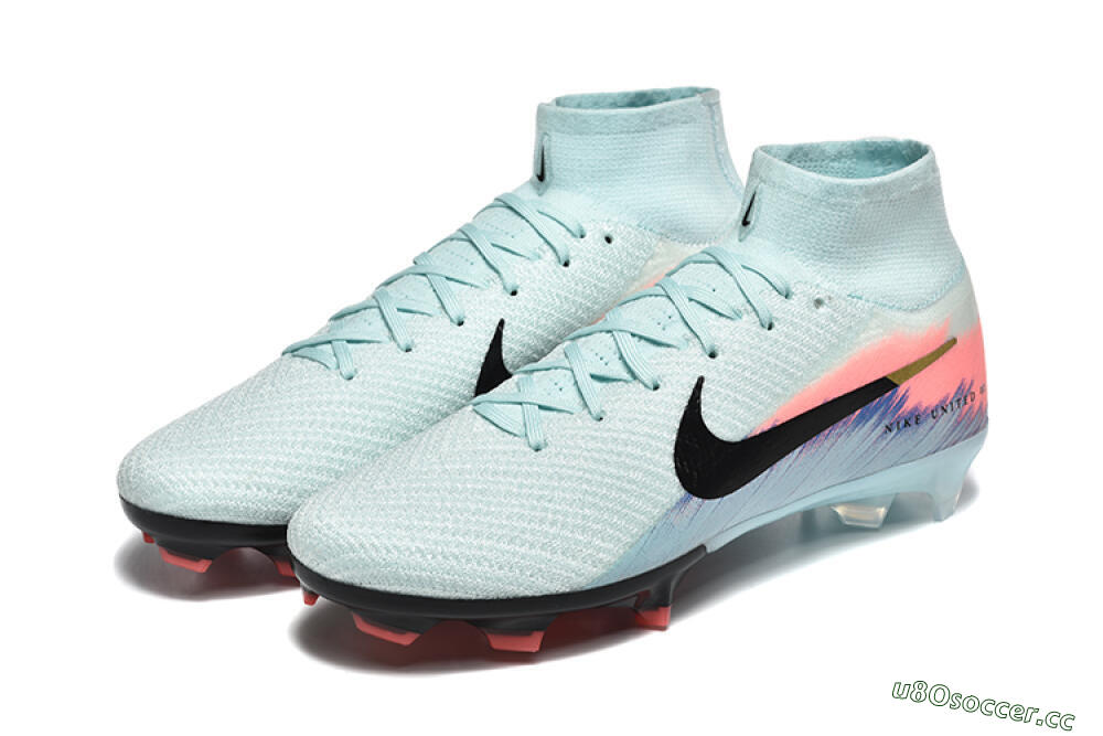 Men's Nike Air Zoom Mercurial Superfly 10 Elite FG Firm Ground High-Tops Football Boots - Jade/Black/Pink 5