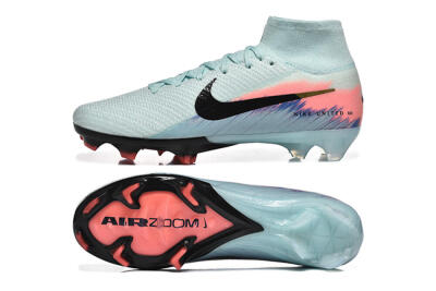 Men's Nike Air Zoom Mercurial Superfly 10 Elite FG Firm Ground High-Tops Football Boots - Jade/Black/Pink