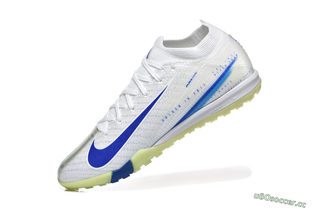Men's Nike Air Zoom Mercurial Vapor 16 Elite TF Artificial Turf Low-Tops Football Shoes - White/Blue/Beige 8