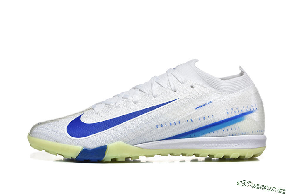 Men's Nike Air Zoom Mercurial Vapor 16 Elite TF Artificial Turf Low-Tops Football Shoes - White/Blue/Beige 0