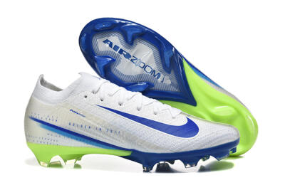 Men's Nike Air Zoom Mercurial Vapor 16 Elite FG Firm Ground Low-Tops Football Boots - White/Blue/Yellow