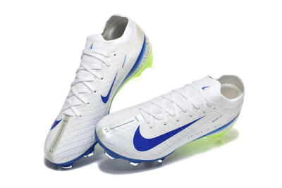 Men's Nike Air Zoom Mercurial Vapor 16 Elite FG Firm Ground Low-Tops Football Boots - White/Blue/Yellow