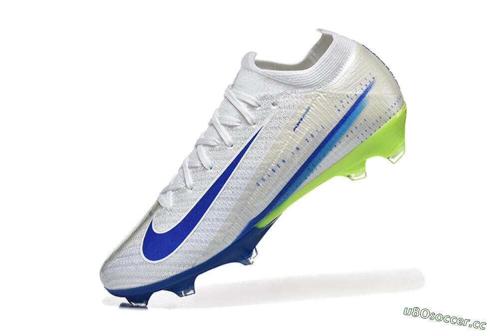 Men's Nike Air Zoom Mercurial Vapor 16 Elite FG Firm Ground Low-Tops Football Boots - White/Blue/Yellow 8