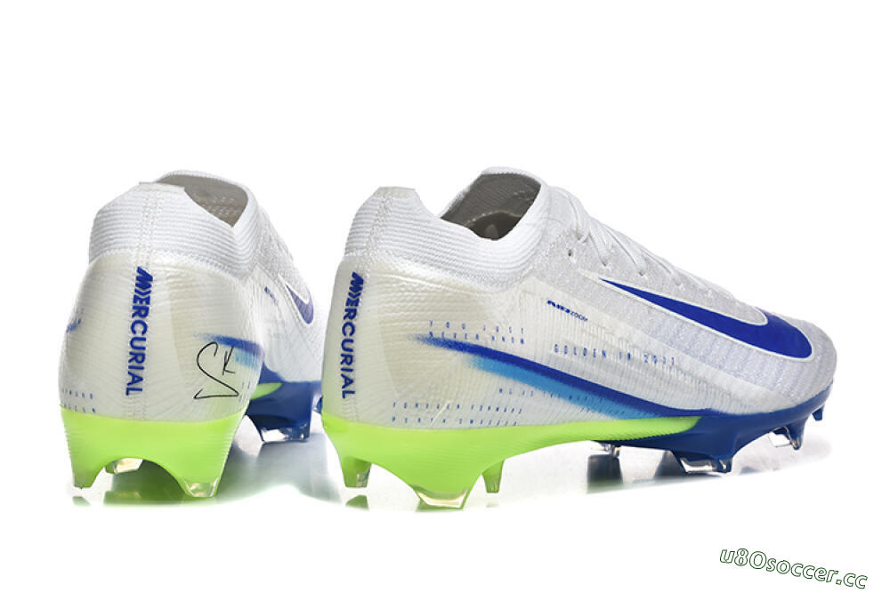 Men's Nike Air Zoom Mercurial Vapor 16 Elite FG Firm Ground Low-Tops Football Boots - White/Blue/Yellow 9