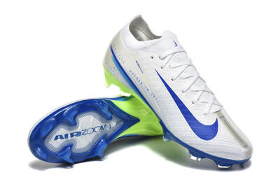 Men's Nike Air Zoom Mercurial Vapor 16 Elite FG Firm Ground Low-Tops Football Boots - White/Blue/Yellow