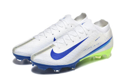 Men's Nike Air Zoom Mercurial Vapor 16 Elite FG Firm Ground Low-Tops Football Boots - White/Blue/Yellow
