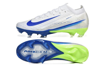 Men's Nike Air Zoom Mercurial Vapor 16 Elite FG Firm Ground Low-Tops Football Boots - White/Blue/Yellow