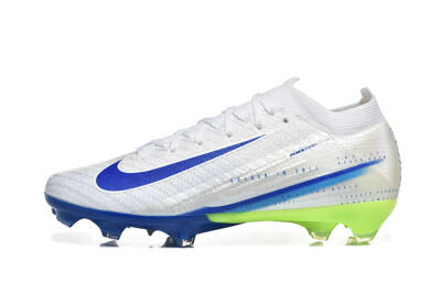 Men's Nike Air Zoom Mercurial Vapor 16 Elite FG Firm Ground Low-Tops Football Boots - White/Blue/Yellow