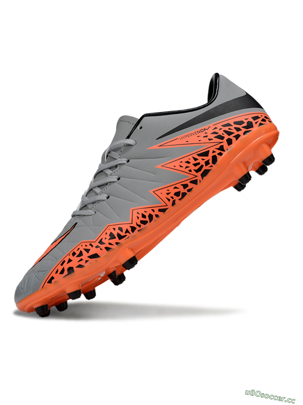 Men's Nike Hypervenom Phantom II FG Firm Ground Low-Tops Football Boots - Grey/Black/Orange 5