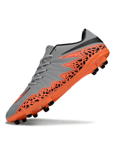 Men's Nike Hypervenom Phantom II FG Firm Ground Low-Tops Football Boots - Grey/Black/Orange