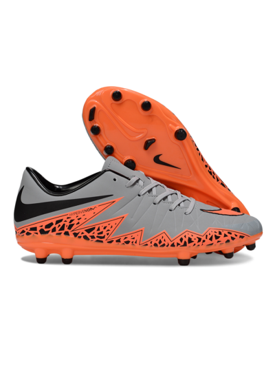 Men's Nike Hypervenom Phantom II FG Firm Ground Low-Tops Football Boots - Grey/Black/Orange
