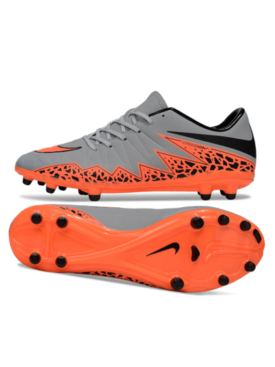 Men's Nike Hypervenom Phantom II FG Firm Ground Low-Tops Football Boots - Grey/Black/Orange