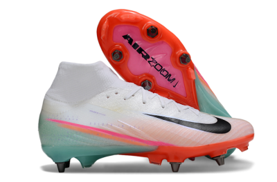 Men's Nike Air Zoom Mercurial Superfly 10 Elite SG Soft Ground High-Tops Football Boots - White/Jade/Pink