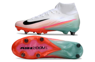 Men's Nike Air Zoom Mercurial Superfly 10 Elite SG Soft Ground High-Tops Football Boots - White/Jade/Pink